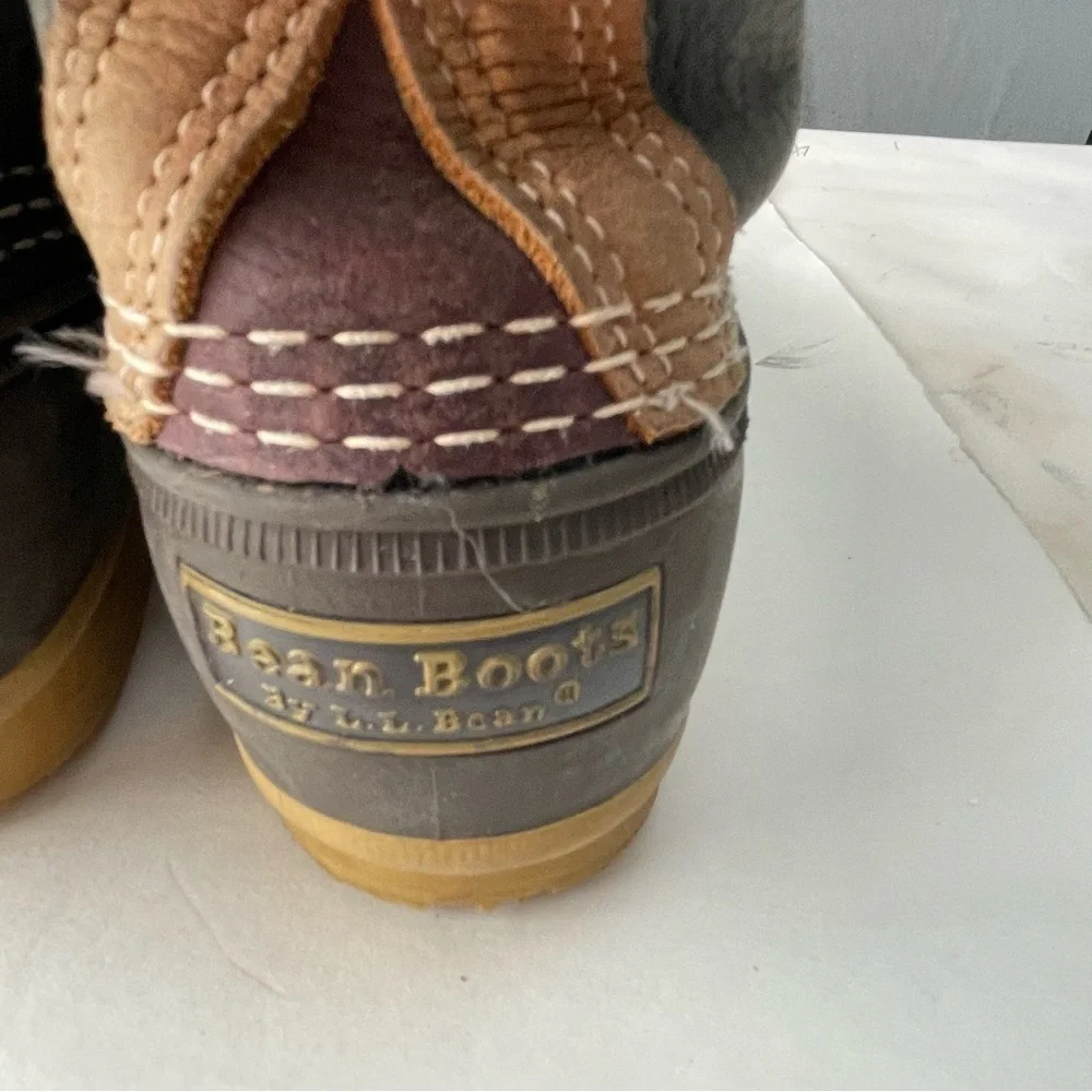 LL Bean Kids Bean Boots Dark Brown Leather Size 6